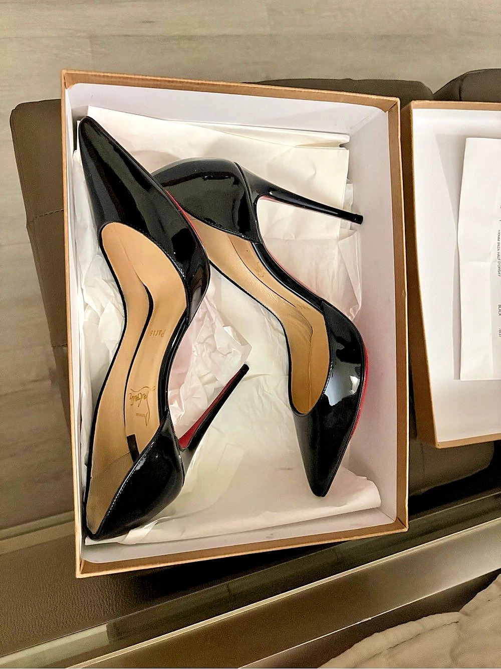 Christian Louboutin Iriza Patent Calf Leather Pointed Toe Half d'Orsay Pumps